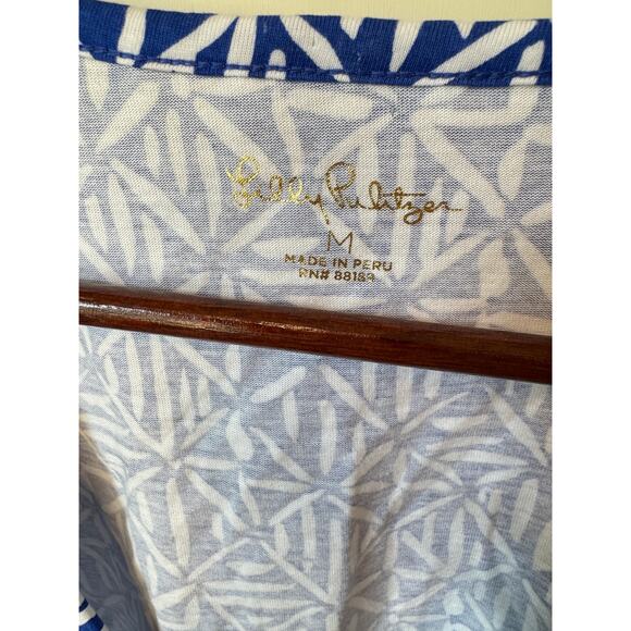 LILLY PULITZER Etta Pompom Shift Dress Corsica Print Blue Size Medium $98 MSRP - Picture 9 of 10